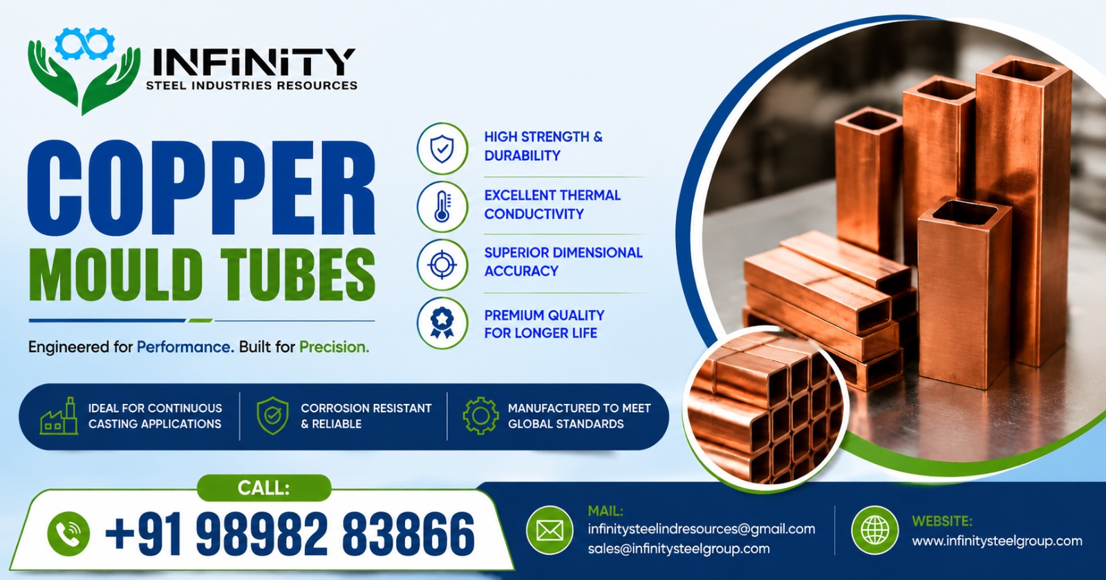 Durable Copper Mould Supplier In Ethiopia | Infinity Steel Industries